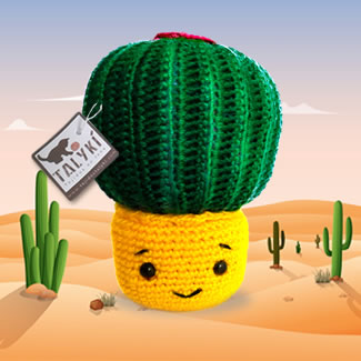Cactus bordado en crochet. Tejidos decorativos en crochet. Talykí Taller de Tejidos y diseño textil